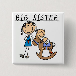 Big Sister Baby Brother T-shirts och Gifts Knapp