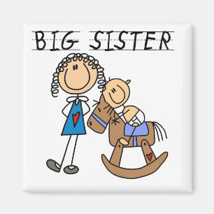 Big Sister Baby Brother T-shirts och Gifts Magnet