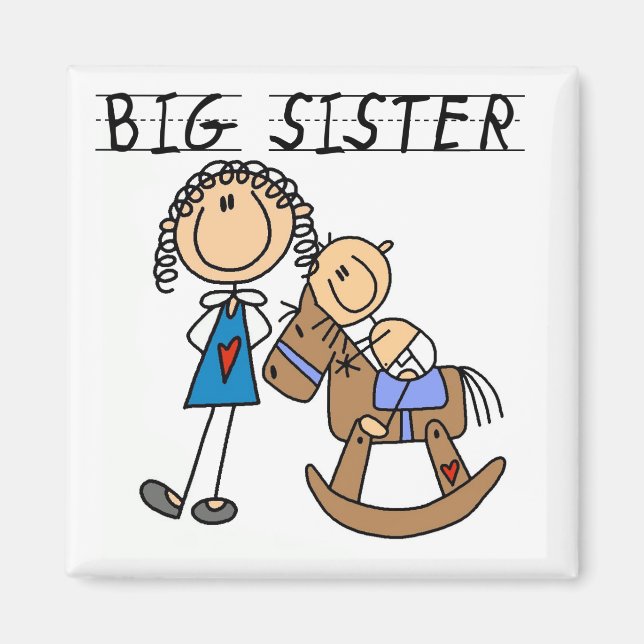 Big Sister Baby Brother T-shirts och Gifts Magnet (Framsidan)