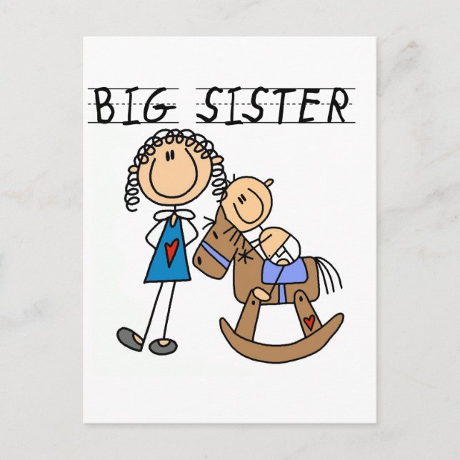 Big Sister Baby Brother T-shirts och Gifts Vykort (Framsida)