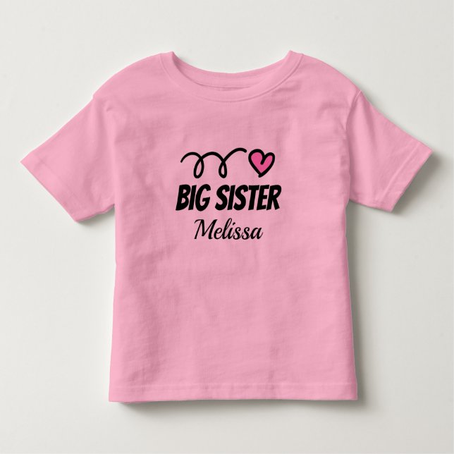 Big Sister barn Pullover Hoodie för äldre syskon T Shirt (Framsida)
