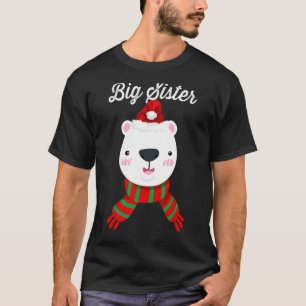 Big Sister Bear Santa Hat jul Matching Fami T Shirt