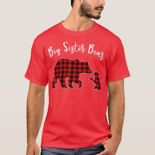 Big Sister Bear Shirt, Red Buffalo Play Big Siste T Shirt