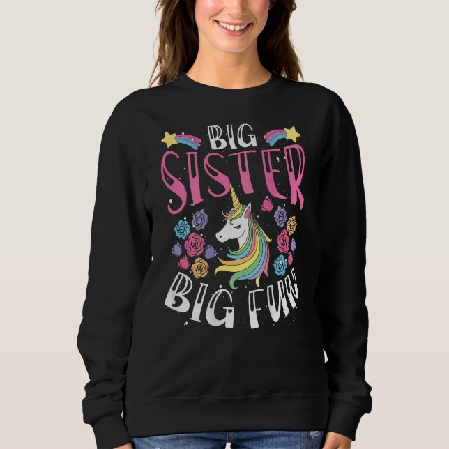 Big Sister, Big Fun Backprint Big Sister T Shirt (Framsida)