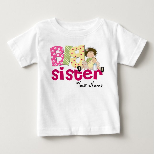 Big Sister Brunette Personlig T-Shirt (Framsida)