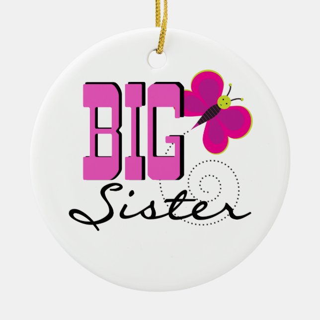 Big Sister - Butterfly Gifts Julgransprydnad Keramik (Framsidan)