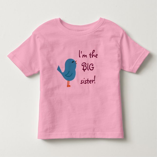 Big Sister Cheerful Bird Shirt Tee Shirt (Framsida)