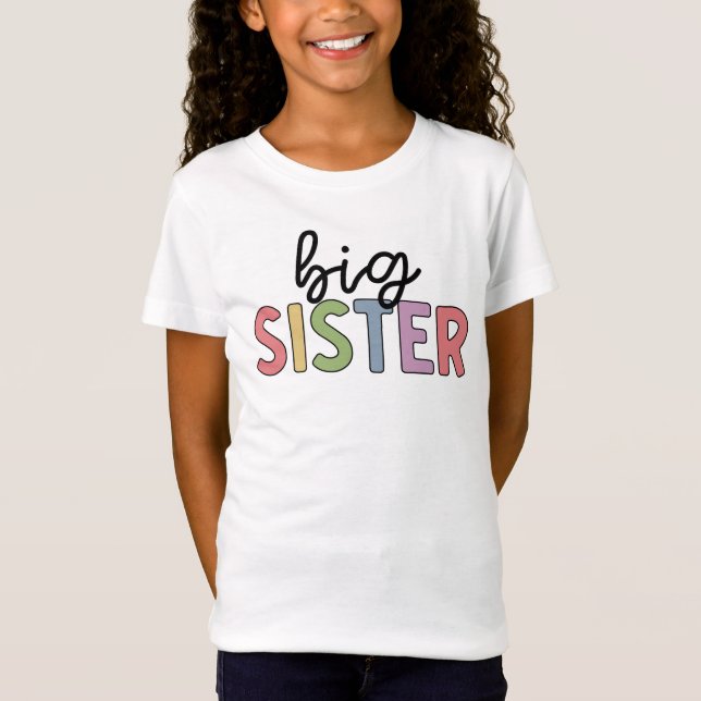 Big Sister Cute befordrad till syster T Shirt (Framsida)
