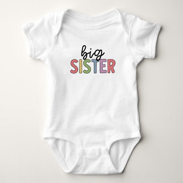 Big Sister Cute befordrad till syster T Shirt (Framsida)