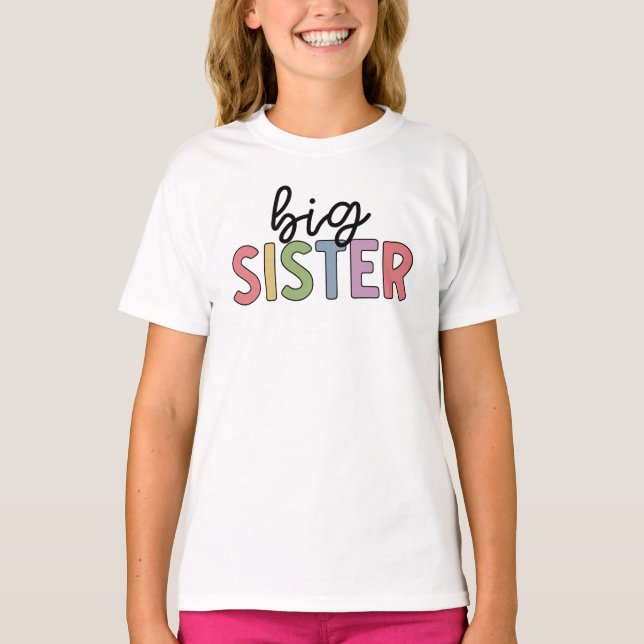 Big Sister Cute befordrad till syster T Shirt (Framsida)