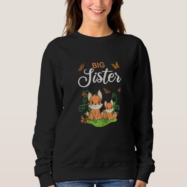 Big sister cute fox baby shower t shirt (Framsida)