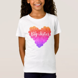 Big Sister Cute Rosa Lila Heart T Shirt