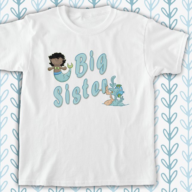 Big Sister Cute Sjöjungfru Färg T-shirt (Skapare uppladdad)