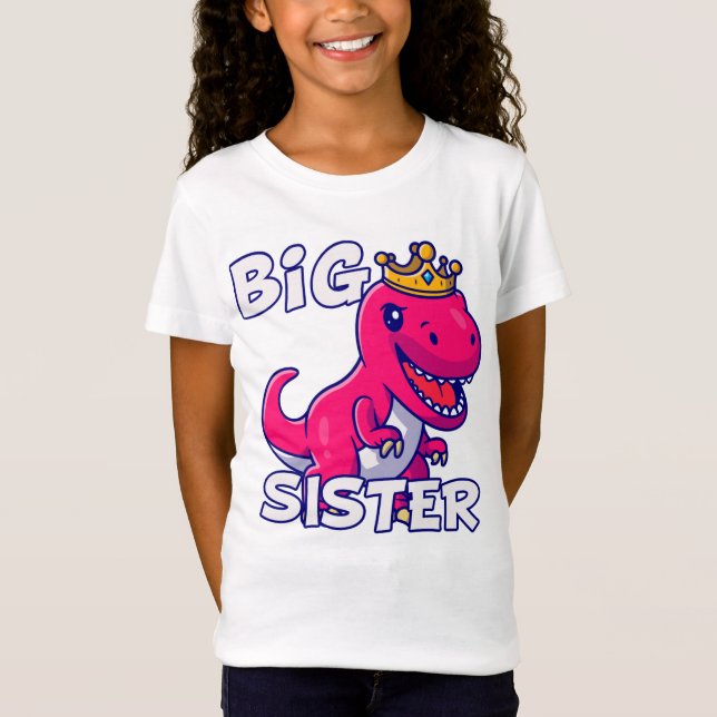 Big Sister Dinosaur T Shirt (Framsida)