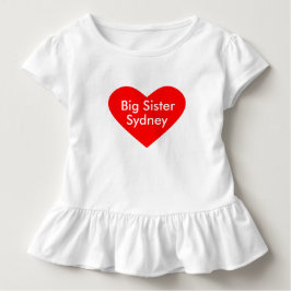 Big Sister Dress Personalize med Namn Tee Shirt