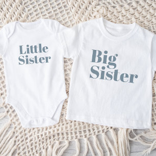 Big Sister Dusty Blue Matching Syskon-familjen T Shirt