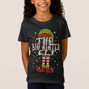 Big Sister Elf-familjen matchande 2021 års jul  T Shirt