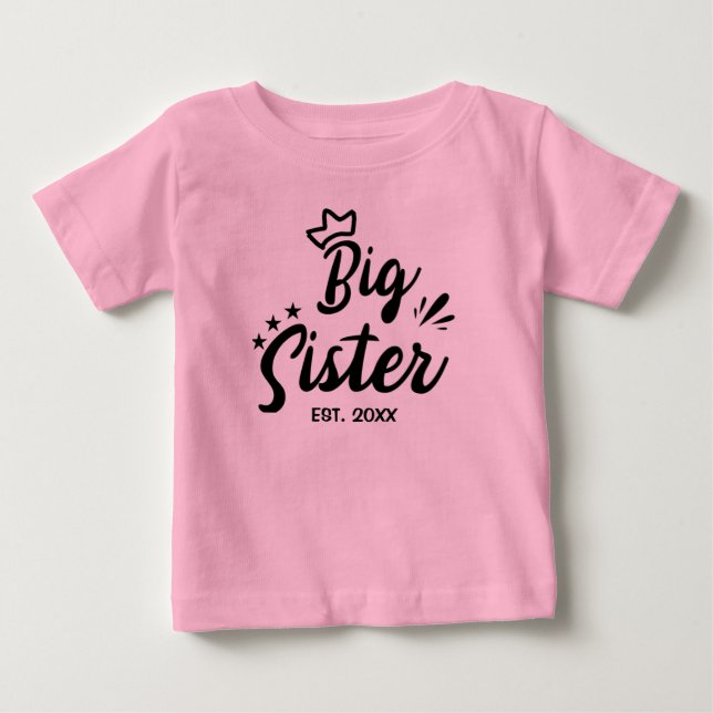 Big Sister EST 2021, graviden visar T Shirt (Framsida)