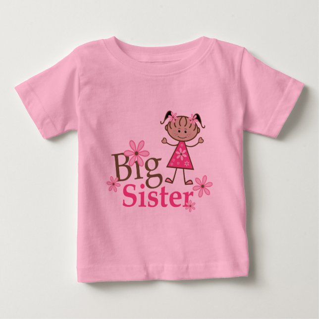 Big Sister Ethnic Stick figur Girl T Shirt (Framsida)