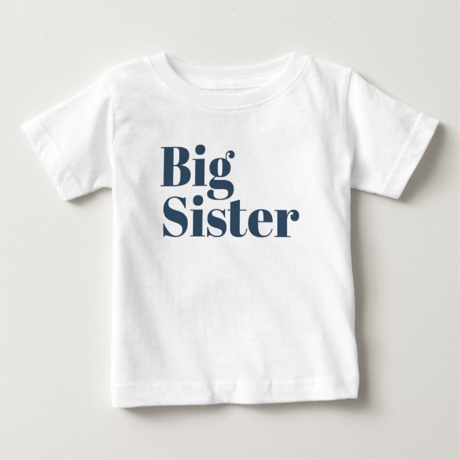 Big Sister | Familjen Navy Matching Syskon T Shirt (Framsida)