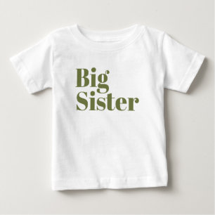 Big Sister Familjen Olive Matching Syskon T Shirt