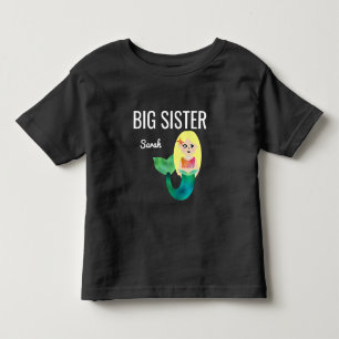 Big Sister Faux Foil Blonde Sjöjungfru Girls Kids Tee