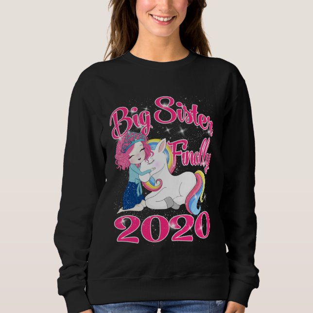 Big Sister Finally Unicorn 2020 T Shirt (Framsida)