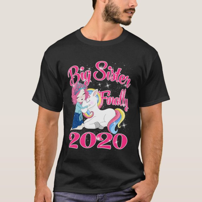 Big Sister Finally Unicorn 2020 T Shirt (Framsida)