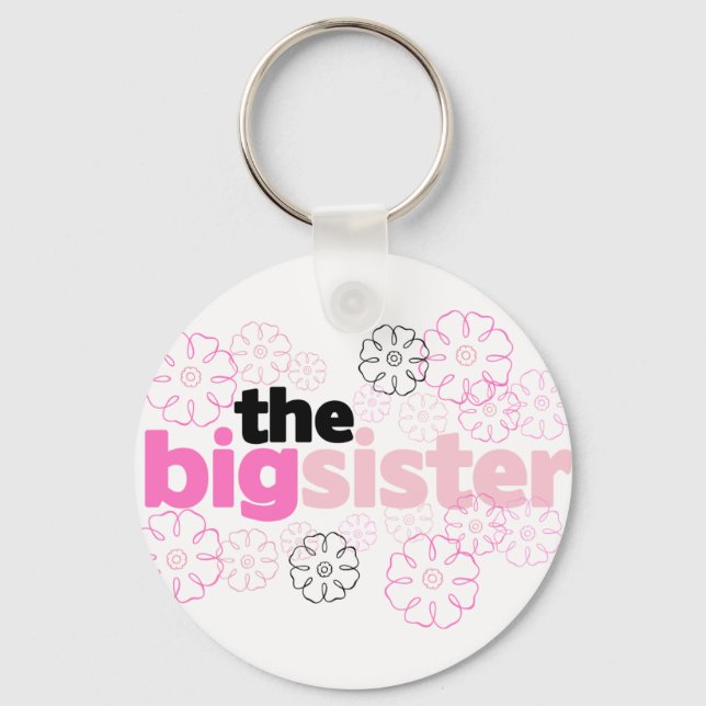 Big Sister Flower T-shirt Nyckelring (Framsida)