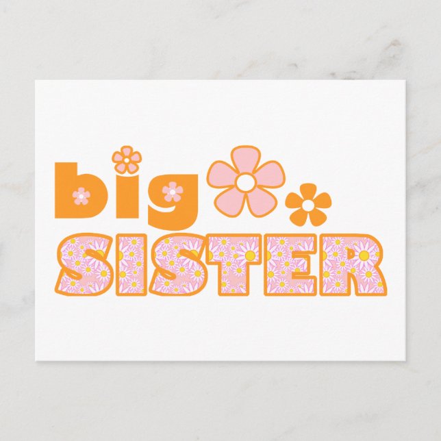 Big Sister Flowers Vykort (Framsida)