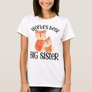 Big Sister Fox Baby-meddelande T Shirt