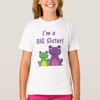 Big Sister Frog Syskon T (Lila/Grönt) Tee Shirt