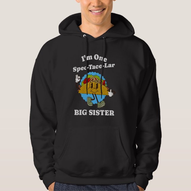 Big Sister Funny Taco-uppskattning, offertfamilj S Hoodie (Framsida)