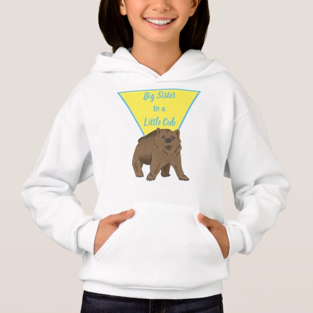 Big Sister Grizzly Bear Unge T Shirt (Framsida)