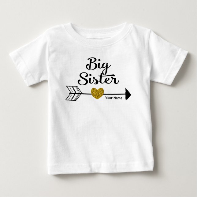 Big Sister Guld Arrow Personlig Shirt Tee Shirt (Framsida)