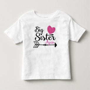 Big Sister igen Rosa Heart Arrow Raglan Tee Shirt
