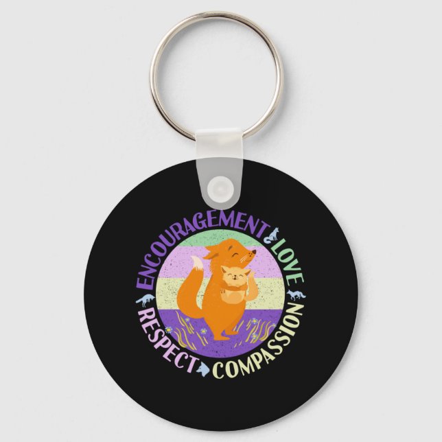 Big Sister Kärlek - Syskon Bonding Fox Nyckelring (Framsida)