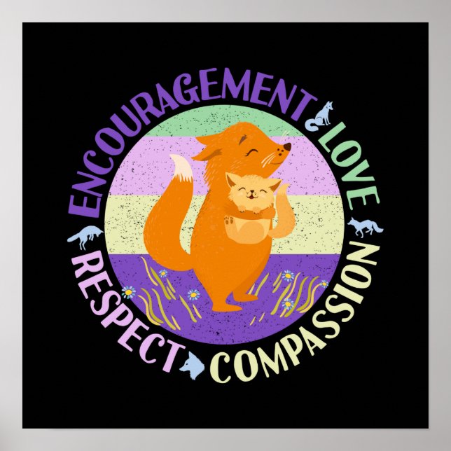 Big Sister Kärlek - Syskon Bonding Fox Poster (Framsidan)