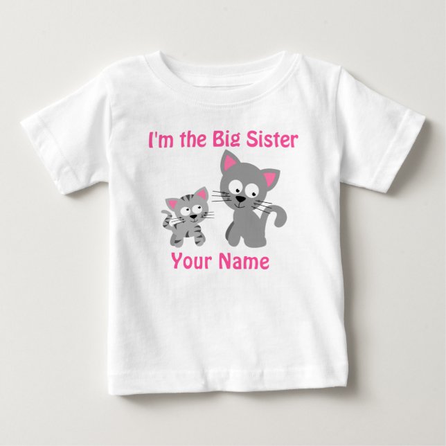 Big Sister Kattunge Personlig T Shirt (Framsida)