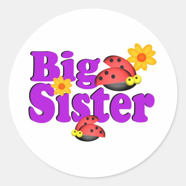 Big Sister Ladybug Runt Klistermärke (Framsida)