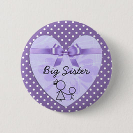 Big Sister Lila och Lavender Polka Dot Button Knapp