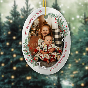 Big Sister Little Brother 2 Photos Warm Quote Julgransprydnad Keramik