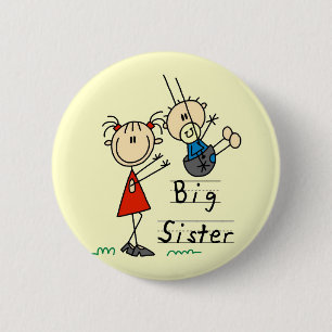 Big Sister Little Brother T-shirts och Gifts Knapp