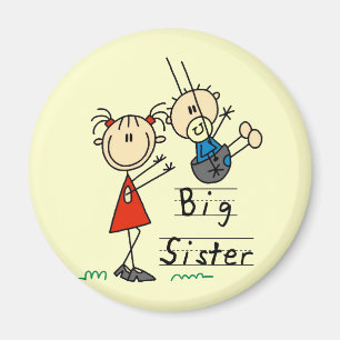 Big Sister Little Brother T-shirts och Gifts Magnet