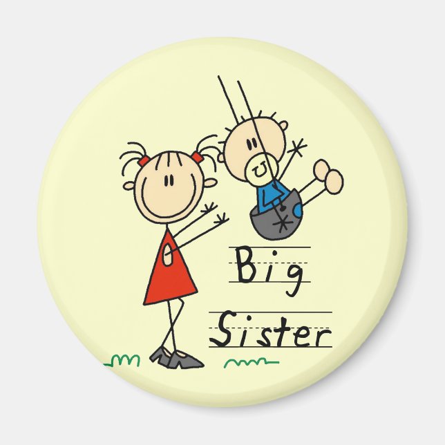 Big Sister Little Brother T-shirts och Gifts Magnet (Framsidan)