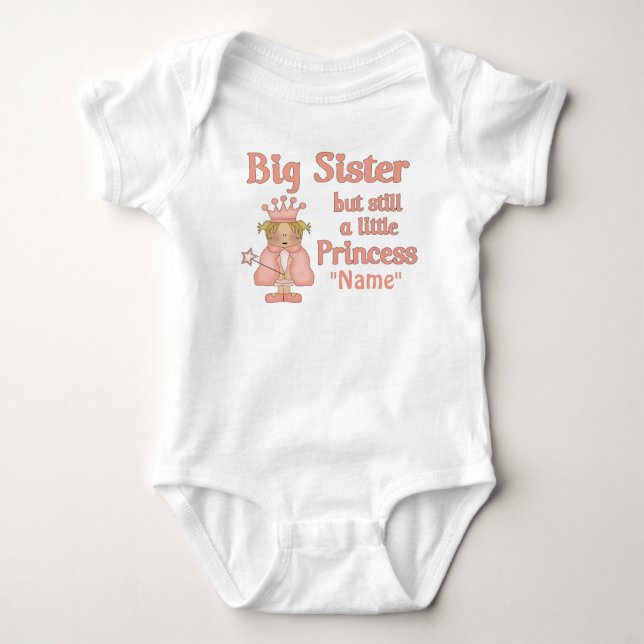 Big Sister Little Princess Personlig T-shirt (Framsida)