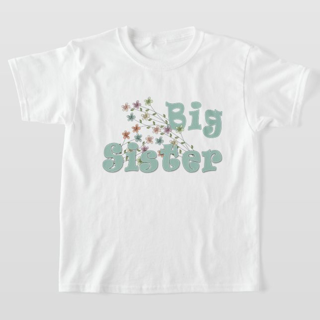 Big Sister Little Retro Flowers Tröja (Laydown)