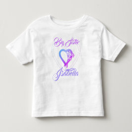 Big Sister Little Sister Blommigt Heart T Shirt
