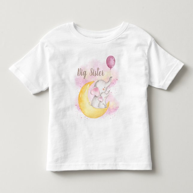Big Sister Little Sister Shirt Elephant Sisters T Shirt (Framsida)