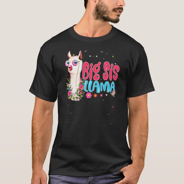 Big Sister Llama Mors dag Women Birthday T Shirt (Framsida)